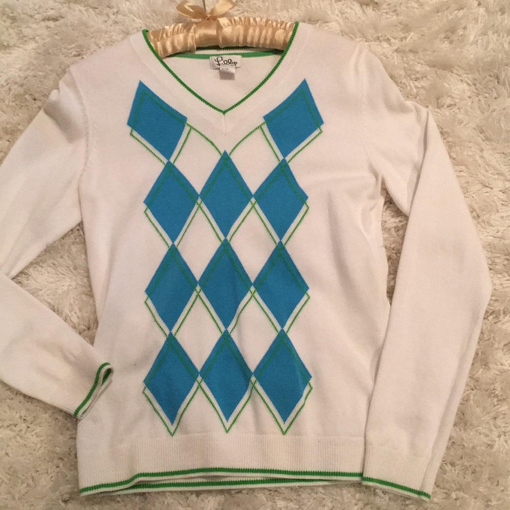 Lilly Pulitzer V Nexk argyle Sweater
